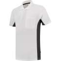 Tricorp Poloshirt Bicolor Borstzak 202002  Wit / Donkergrijs - Maat L