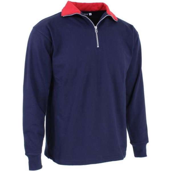 KREB Workwear® EVERT Zip Sweater Marineblauw/RoodXL KREB Workwear® EVERT Zip Sweater Marineblauw/RoodXL