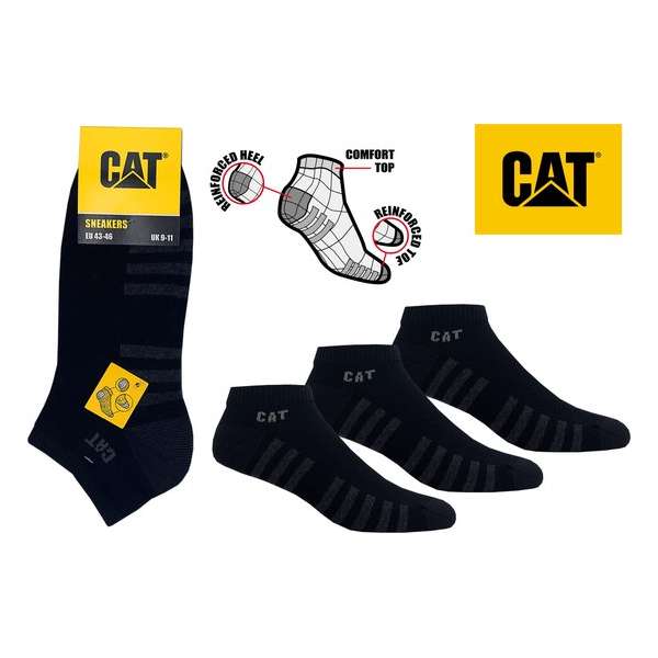 CATERPILLAR SOKKEN - CAT Work light sneakers - 43/46 - Zwart - 6 paar CATERPILLAR SOKKEN - CAT Work light sneakers - 43/46 - Zwart - 6 paar