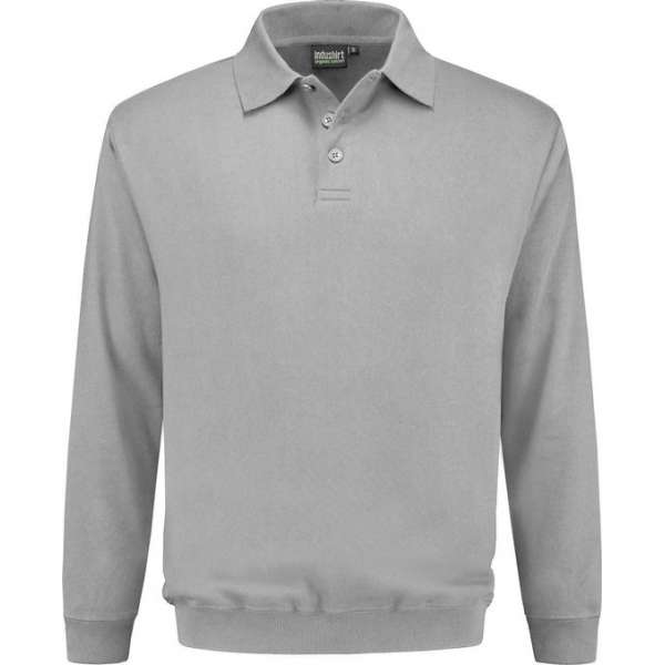 Indushirt polosweater biologisch katoen grijs 4XL