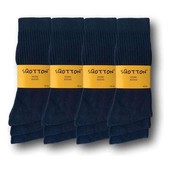 12 paar SQOTTON Werksokken - Heavy - Marineblauw - Maat 43-46 12 paar SQOTTON Werksokken - Heavy - Marineblauw - Maat 43-46