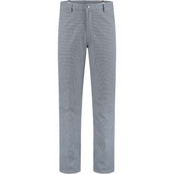 EM Kitchen Bakkersbroek polyester/katoen wit/blauw maat 40