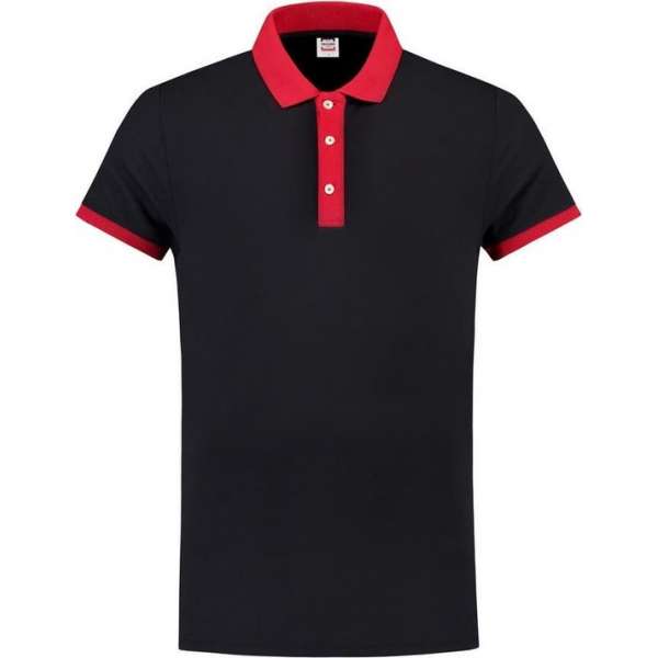 Tricorp Poloshirt bi-color fitted - Casual - 201002 - Navy-Rood - maat XXL Tricorp Poloshirt bi-color fitted - Casual - 201002 - Navy-Rood - maat XXL