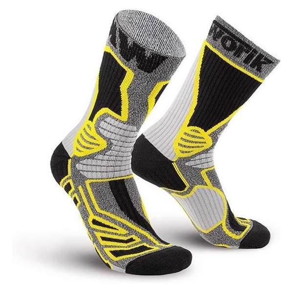 2-Pack Worik All Terrain Extra Stevige All Round Werksokken Winter ATWH - Zwart / Geel - Unisex - Maat 38-40 2-Pack Worik All Terrain Extra Stevige All Round Werksokken Winter ATWH - Zwart / Geel - Unisex - Maat 38-40