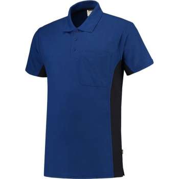 Tricorp Poloshirt Bicolor Borstzak 202002  Koningsblauw / Navy - Maat M