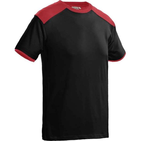 Santino Tiesto 2color T-shirt (190g/m2) - Zwart | Rood - 4XL Santino Tiesto 2color T-shirt (190g/m2) - Zwart | Rood - 4XL