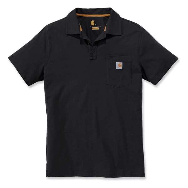 Carhartt Force Cotton Delmont Pocket Polo-Zwart-XXL Carhartt Force Cotton Delmont Pocket Polo-Zwart-XXL