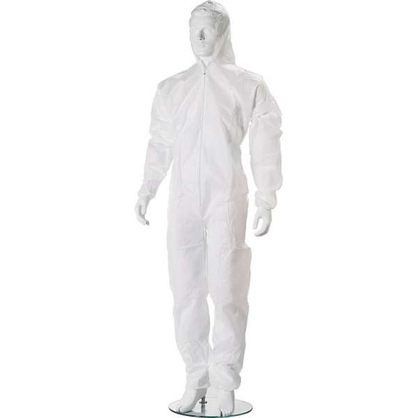 Wegwerp overall standaard, eenmalig gebruik maat XL, wit Wegwerp overall standaard, eenmalig gebruik maat XL, wit