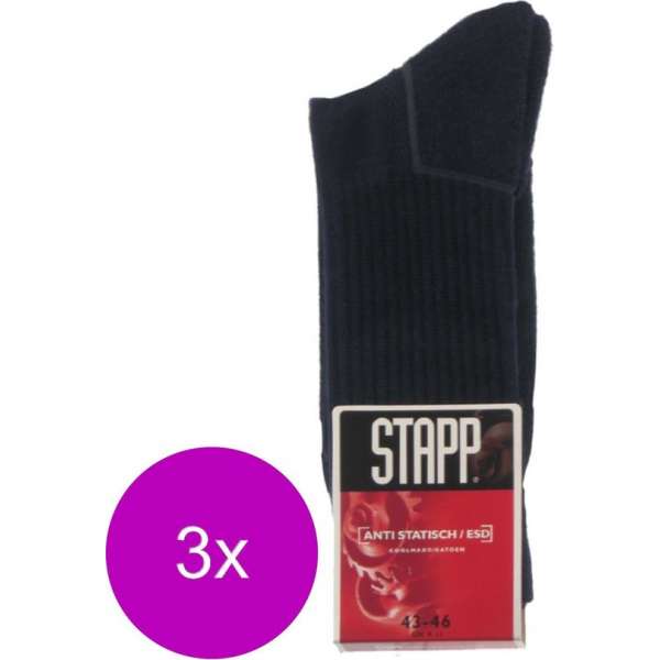 Stapp Unisex Anti Statisch Marine - Sokken - 3 x 43-46 Stapp Unisex Anti Statisch Marine - Sokken - 3 x 43-46