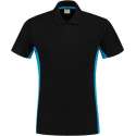 Tricorp Poloshirt Bicolor Borstzak 202002 Zwart / Turquoise - Maat XS