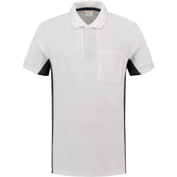 Tricorp Poloshirt Bicolor Borstzak 202002 Wit / Donkergrijs - Maat 3XL Tricorp Poloshirt Bicolor Borstzak 202002 Wit / Donkergrijs - Maat 3XL