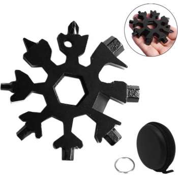 Sneeuwvlok Multitool | Roestvrij Staal | Flesopener | Schroevendraaier | Inbussleutel | 6,4 cm | Cadeau voor Mannen