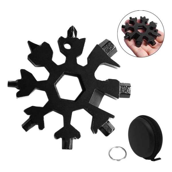 Sneeuwvlok Multitool | Roestvrij Staal | Flesopener | Schroevendraaier | Inbussleutel | 6,4 cm | Cadeau voor Mannen Sneeuwvlok Multitool | Roestvrij Staal | Flesopener | Schroevendraaier | Inbussleutel | 6,4 cm | Cadeau voor Mannen