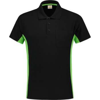 Tricorp Poloshirt Bi-Color - Workwear - 202002 - Zwart-Limoengroen - maat XXL
