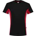 Tricorp bi-color t-shirt - Workwear - 102002 - zwart-rood - maat  S