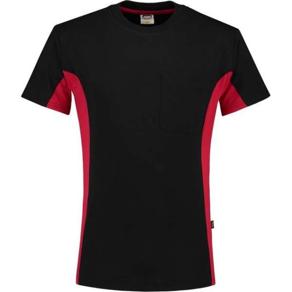 Tricorp bi-color t-shirt - Workwear - 102002 - zwart-rood - maat  S