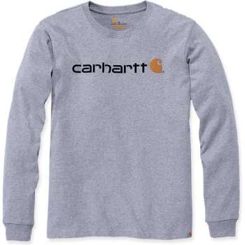 Carhartt 104107 Core Logo Longsleeve T-Shirt - Relaxed Fit - Heather Grey - XL