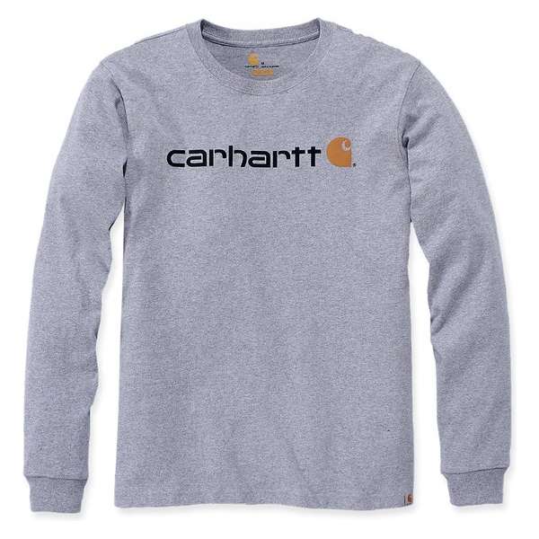 Carhartt 104107 Core Logo Longsleeve T-Shirt - Relaxed Fit - Heather Grey - XL Carhartt 104107 Core Logo Longsleeve T-Shirt - Relaxed Fit - Heather Grey - XL