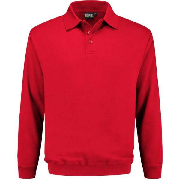 Indushirt polosweater biologisch katoen rood XL Indushirt polosweater biologisch katoen rood XL