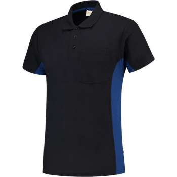 Tricorp poloshirt bi-color - Workwear - 202002 -  navy / koningsblauw - Maat M