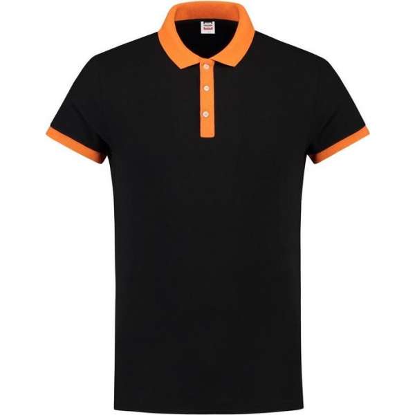 Tricorp polo bi-color fitted zwart-oranje PBF210 maat M Tricorp polo bi-color fitted zwart-oranje PBF210 maat M