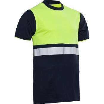 Santino Hivis t-shirt Hannover - 120149 - navy  / fluor geel - maat L