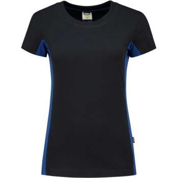 Tricorp t-shirt bi-color Dames - 102003 - navy / koningsblauw - maat XS