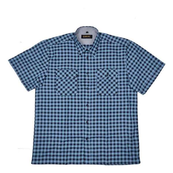 STØRVIK Werkblouse Korte Mouw Heren Blauw - Maat 4XL - FARSUND STØRVIK Werkblouse Korte Mouw Heren Blauw - Maat 4XL - FARSUND