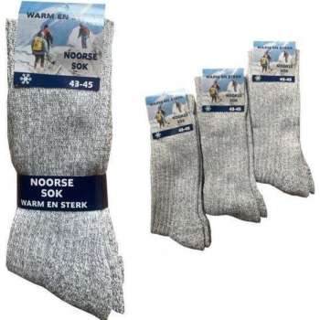 Socke - 2-Pack 2P Socks Socken Chaussettes Noorse Sokken Grijs - Maat 43-45 - Werksokken - Sokken Heren - Sokken Dames