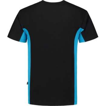 Tricorp T-shirt Bicolor Borstzak 102002 Zwart / Turquoise - Maat 5XL