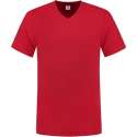 Tricorp T-shirt V-hals fitted - Casual - 101005 - Rood - maat S