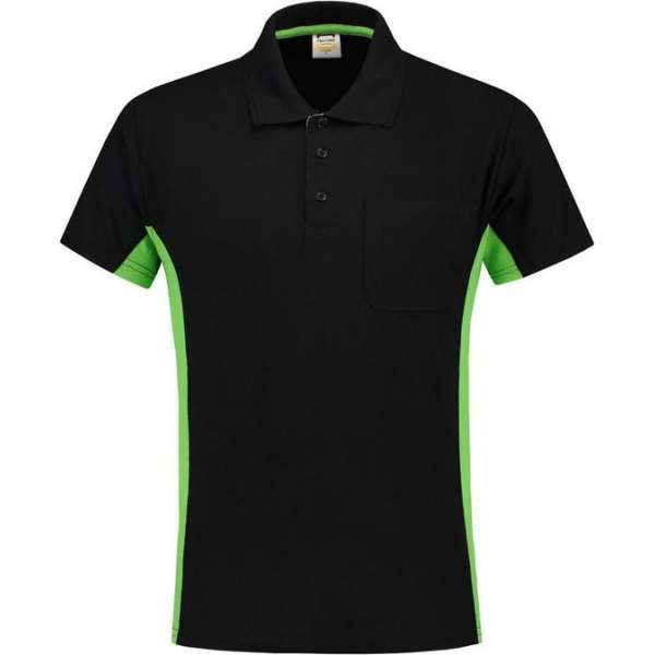 Tricorp Poloshirt Bi-Color - Workwear - 202002 - Zwart-Limoengroen - maat 5XL Tricorp Poloshirt Bi-Color - Workwear - 202002 - Zwart-Limoengroen - maat 5XL