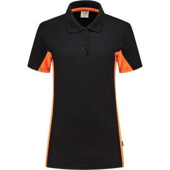 Tricorp Poloshirt Bi-color dames - 202003 - zwart / oranje - maat XS