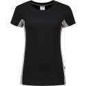 Tricorp t-shirt bi-color Dames - 102003 - zwart / grijs - maat XS