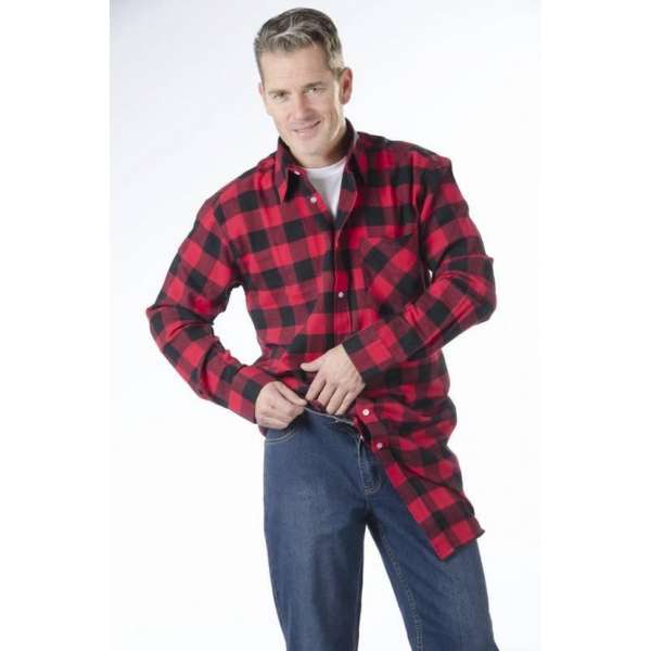 Flannelshirt, kleur zwart/rood geruit, maat 4XL Flannelshirt, kleur zwart/rood geruit, maat 4XL