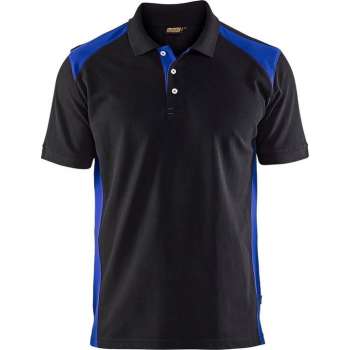 Blåkläder 3324-1050 Piqué Polo Zwart/Korenlblauw maat M