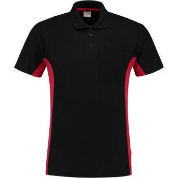 Tricorp poloshirt - 202002 bi-color - Zwart / Rood - Maat XXL
