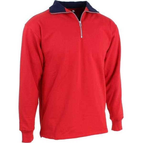 KREB Workwear® EVERT Zip Sweater Rood/MarineblauwXL KREB Workwear® EVERT Zip Sweater Rood/MarineblauwXL