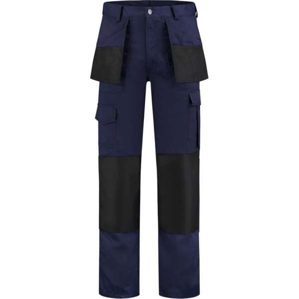 Yoworkwear Werkbroek Oxford polyester/katoen navy/zwart maat 48 Yoworkwear Werkbroek Oxford polyester/katoen navy/zwart maat 48