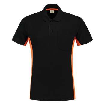 Tricorp poloshirt - 202002 bi-color - Zwart / Oranje- Maat S