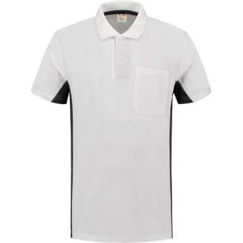 Tricorp poloshirt bi-color - Workwear - 202002 - wit-donkergrijs - maat 7XL