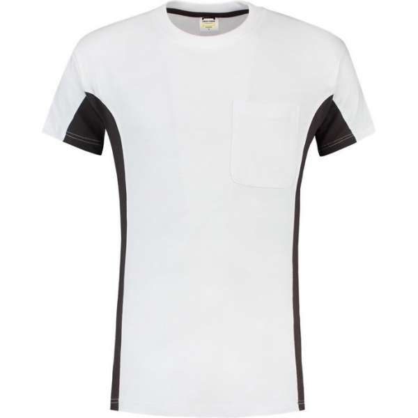 Tricorp T-shirt Bicolor Borstzak 102002 Wit / Donkergrijs - Maat XXL Tricorp T-shirt Bicolor Borstzak 102002 Wit / Donkergrijs - Maat XXL
