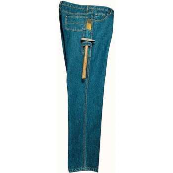 Werkspijkerbroek van duurzaam denim, kleur blauw, maat 50