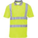 Polshirt geel met korte mouwen en reflectiestrepen Maat M