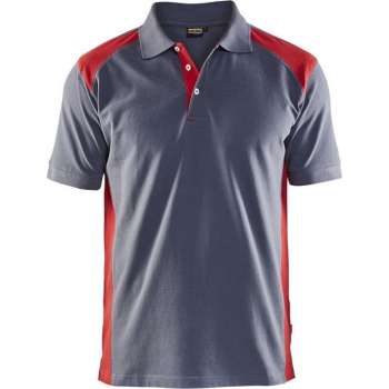 Blåkläder 3324-1050 Piqué Polo Grijs/Rood maat XS