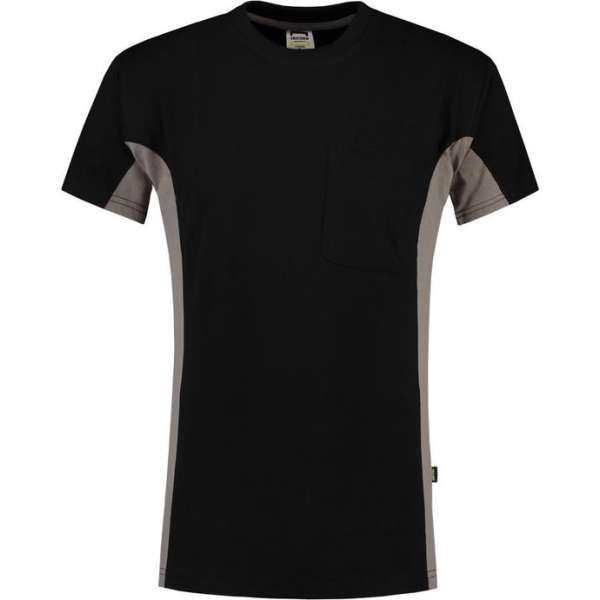 Tricorp T-shirt Bicolor Borstzak 102002 Zwart / Grijs - Maat XL Tricorp T-shirt Bicolor Borstzak 102002 Zwart / Grijs - Maat XL