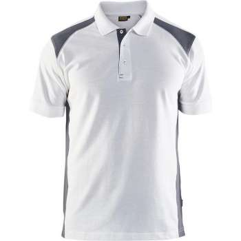 Blåkläder 3324-1050 Piqué Polo Wit/Grijs maat XS