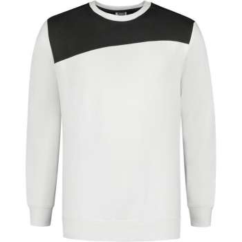 Tricorp Sweater Bicolor Naden 302013 Wit / Donkergrijs - Maat XL