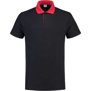 Tricorp Poloshirt contrast - Casual - 201004 - Navy-Rood - maat XS