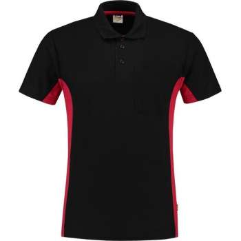 Tricorp poloshirt - 202002 bi-color - Zwart / Rood - Maat S